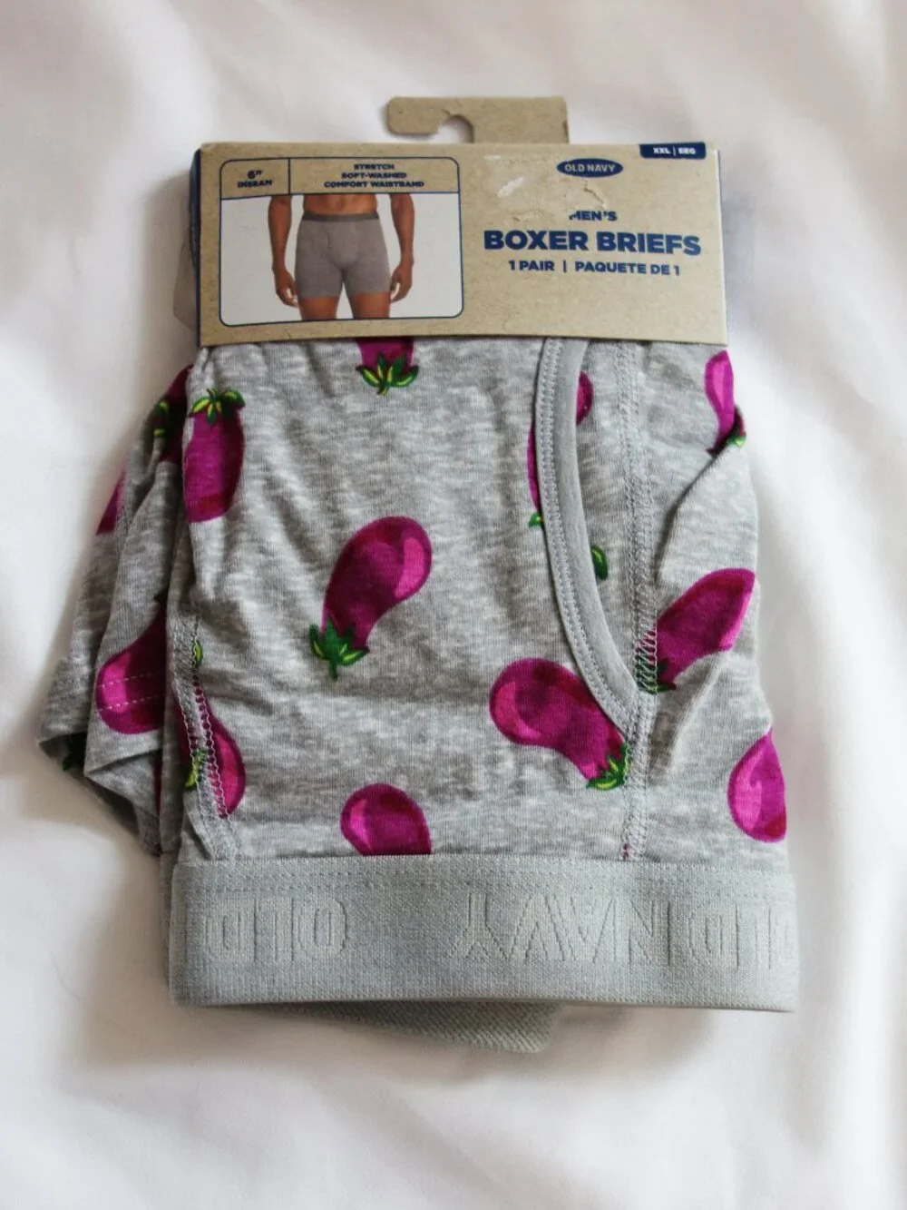 Old Navy Men's Soft-Washed Boxer Briefs -- 6 inch inseam (XXL) Eggplant NWT!